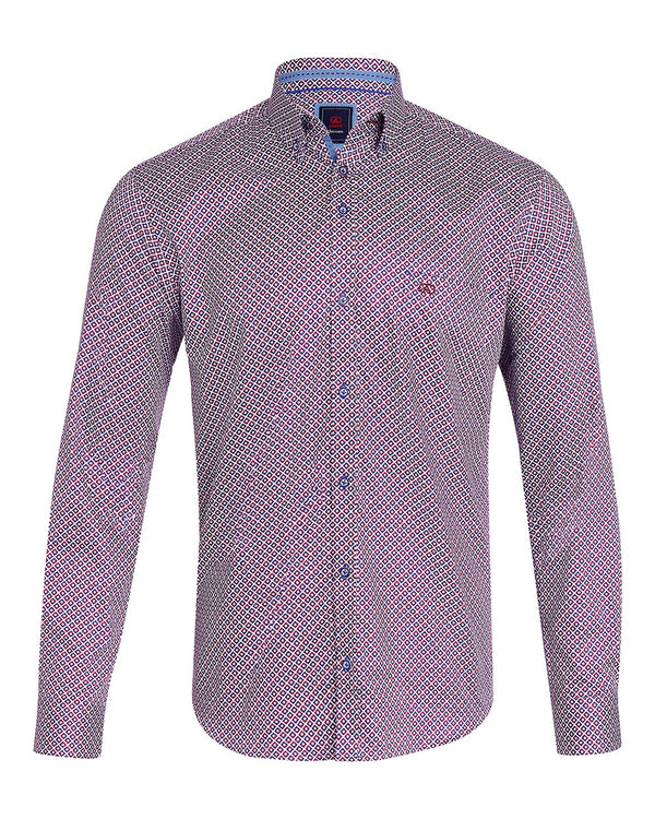 Andre Printed Shirt Burgundy
