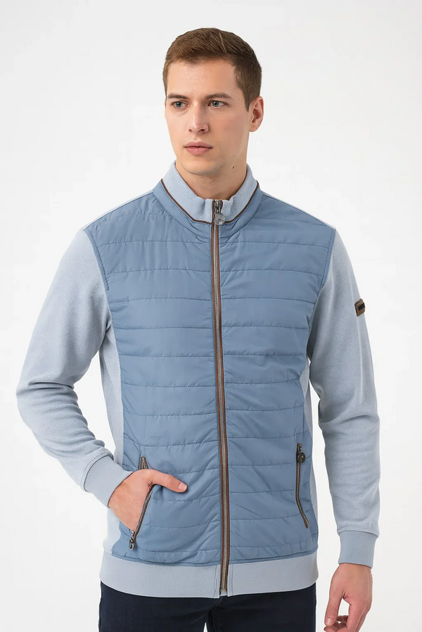 6Th Sense Sammy Full Zip Knitwear Blue/Grey