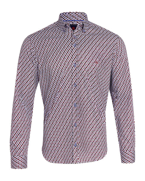 Andre Printed Shirt Burgundy