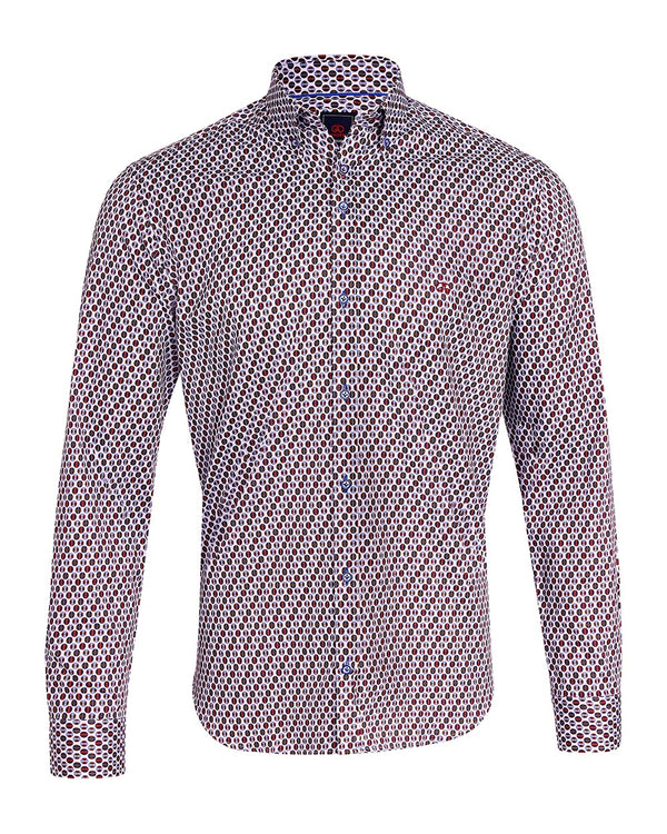 Andre Printed Shirt Burgundy