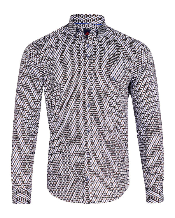 Andre Printed Shirt Tan
