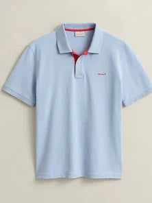 Gant Contrast Pique S/S Polo Tee Shirt Sky