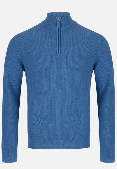 6Th Sense Tommy 1/4 Zip Up Knitwear Blue