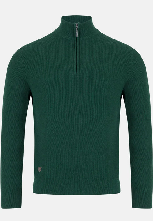6Th Sense Tommy 1/4 Zip Up Knitwear Green