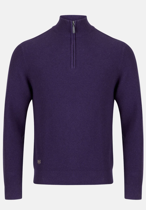 6Th Sense Tommy 1/4 Zip Up Knitwear Purple