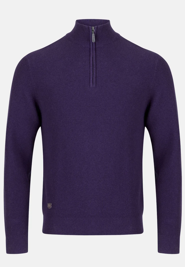 6Th Sense Tommy 1/4 Zip Up Knitwear Purple