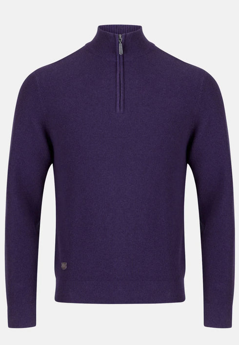 6Th Sense Tommy 1/4 Zip Up Knitwear Purple