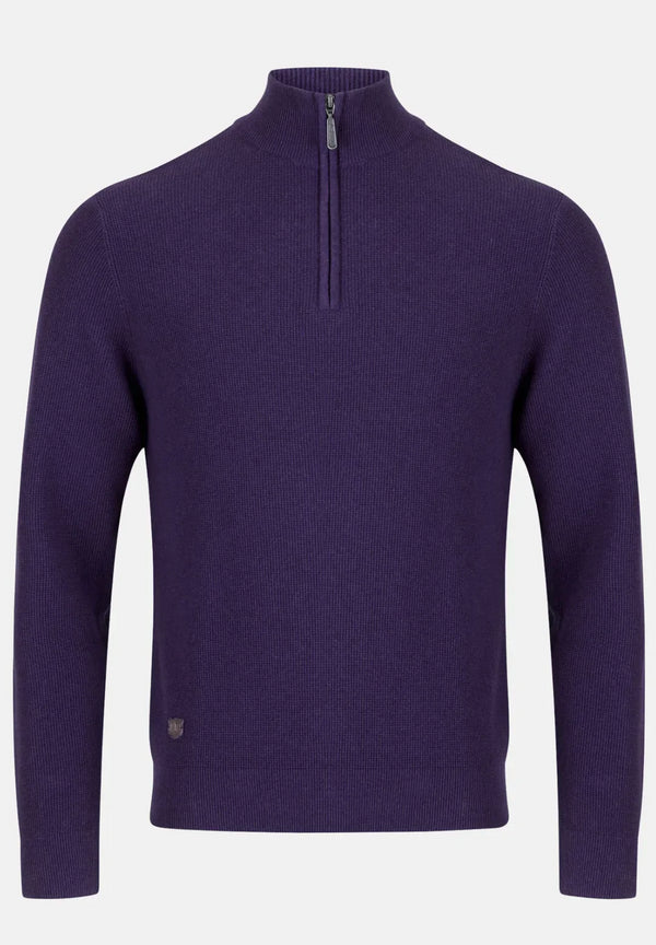 6Th Sense Tommy 1/4 Zip Up Knitwear Purple