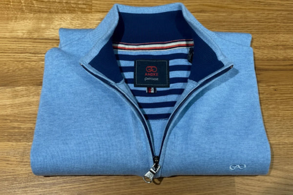 Andre Tory Zip Knitwear Blue