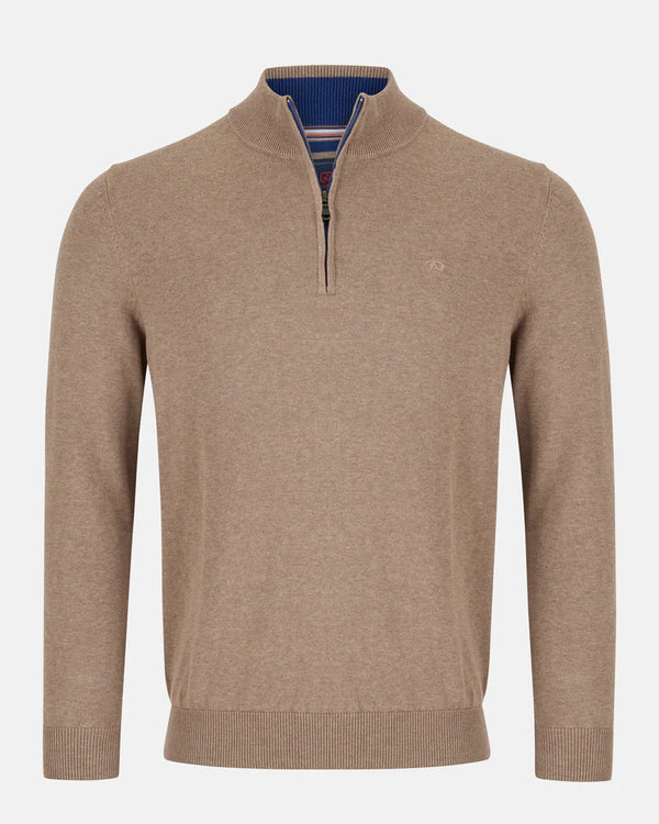Andre Tory Zip Knitwear Camel