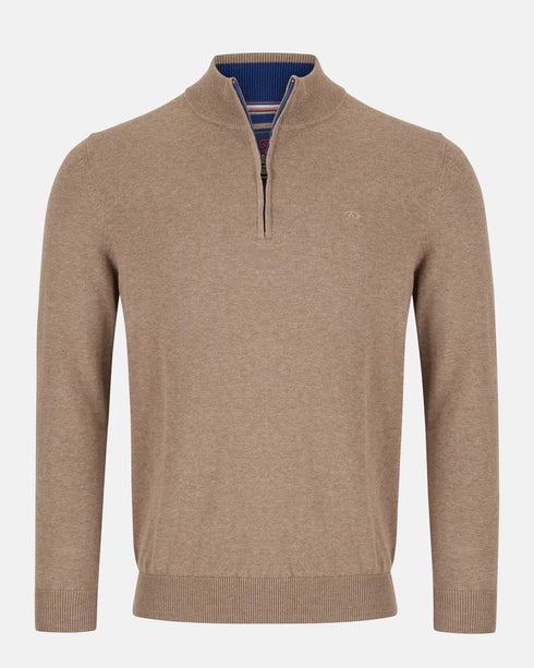 Andre Tory Zip Knitwear Camel