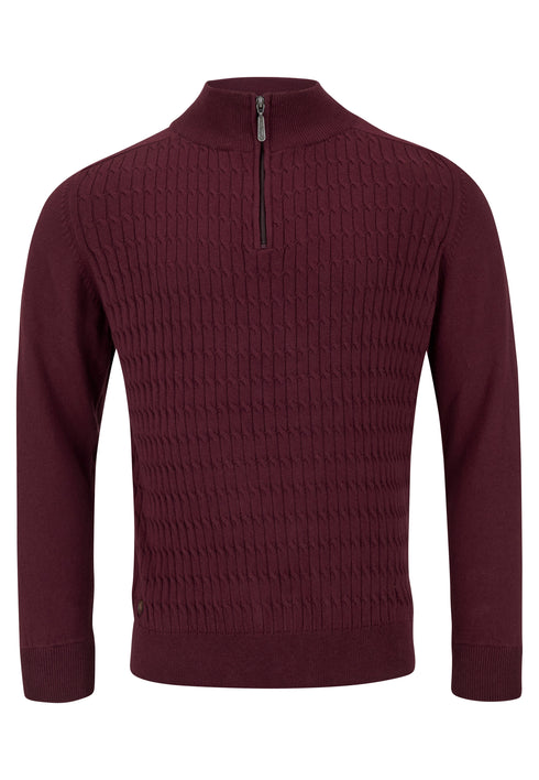 6Th Sense Diego 1/4 Zip Knitwear Burgundy