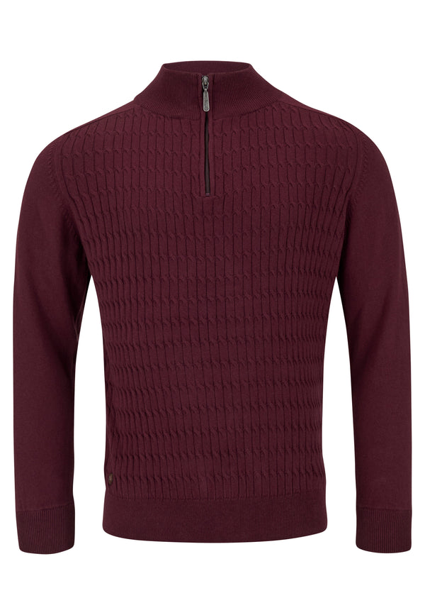 6Th Sense Diego 1/4 Zip Knitwear Burgundy