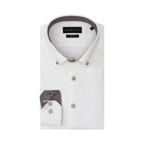 Bugatti B/D Casual L/S Shirt White